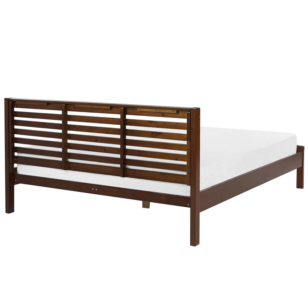 Letto Matrimoniale in Legno Scuro 180 x 200 cm con doghe stile moderno contemporaneo