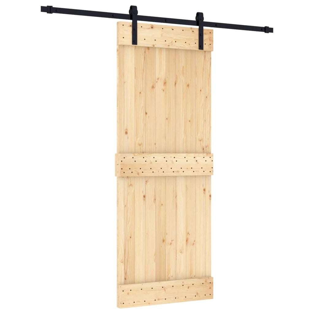 Porta scorrevole Naturale e Nero 80 x 210 cm
