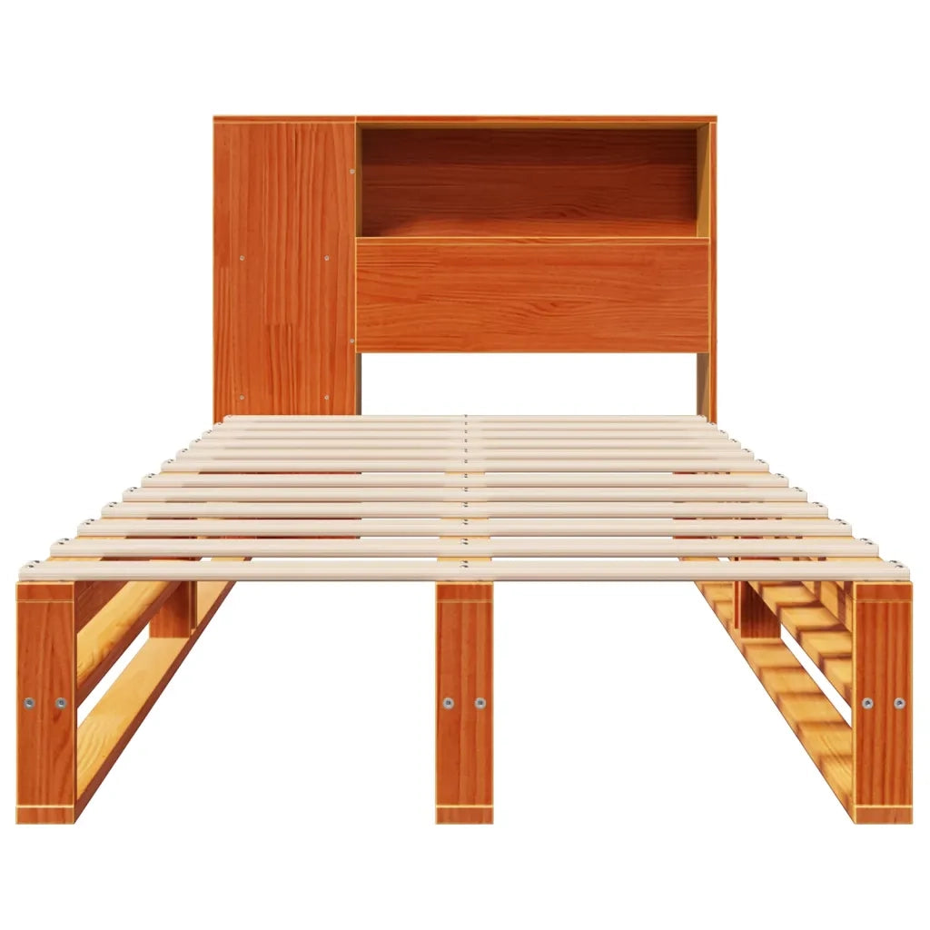 Letto Libreria senza Materasso Marrone Cera 100x200 cm Legno