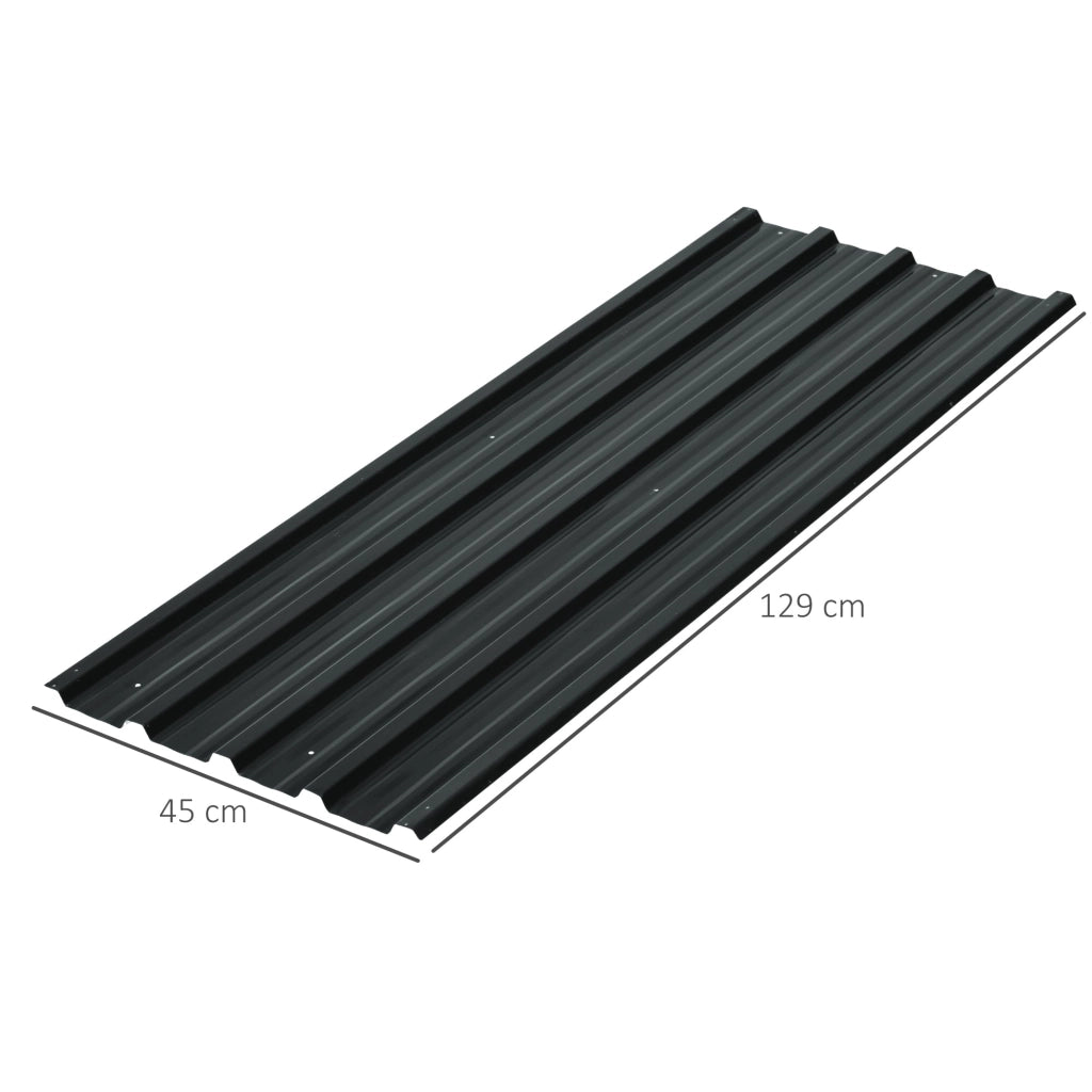 Set 12 Pannelli di Ricambio per Casette da Giardino 129x45 cm in Acciaio Zincato Grigio Scuro
