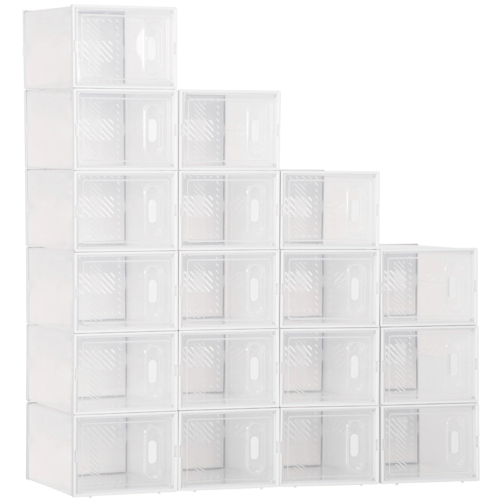 Scatole modulari per scarpe con ante trasparenti ¨C zephmum ¨C 18 pezzi 25x35x19 cm