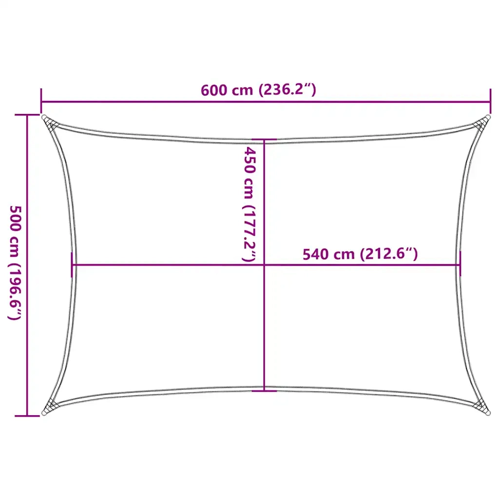 Vela Parasole-Telo Ombra-Vela Ombreggiante 160 g/m2 Beige 5x6 m in HDPE