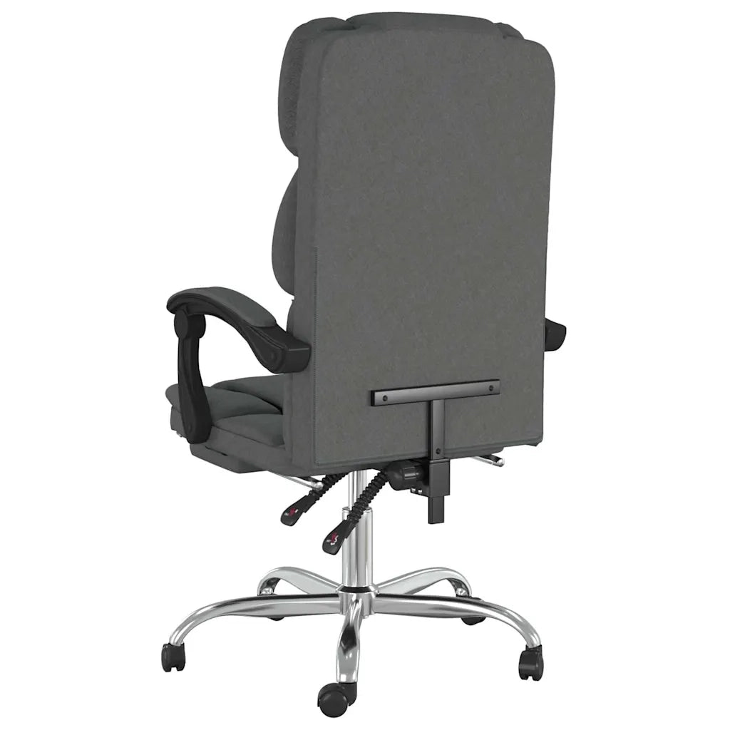 Sedia per studi-Poltrona da Ufficio Reclinabile Grigio Scuro in Tessuto 618396