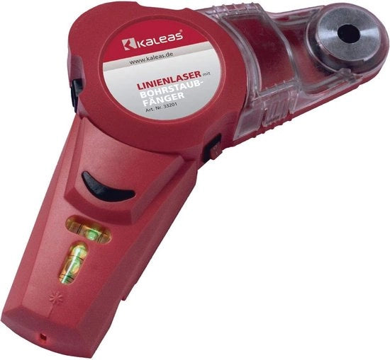 Laser a doppia funzione per la misurazione della livellazione con raccoglitore di polvere - per la perfetta allineamento e per la perforazione senza polvere