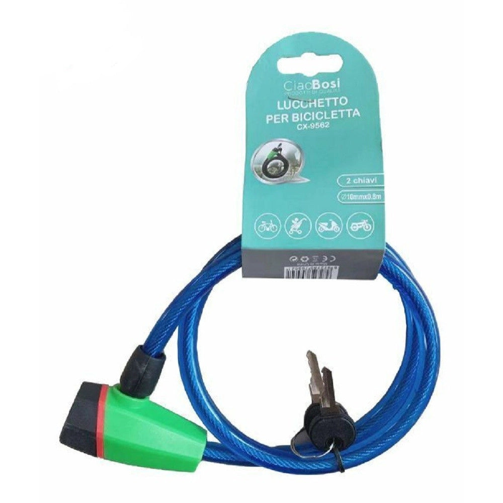 Trade Shop - Catena Antifurto Lucchetto Per Bici Bicicletta Scooter Moto 80cm 2 Chiavi Cx-9562 -