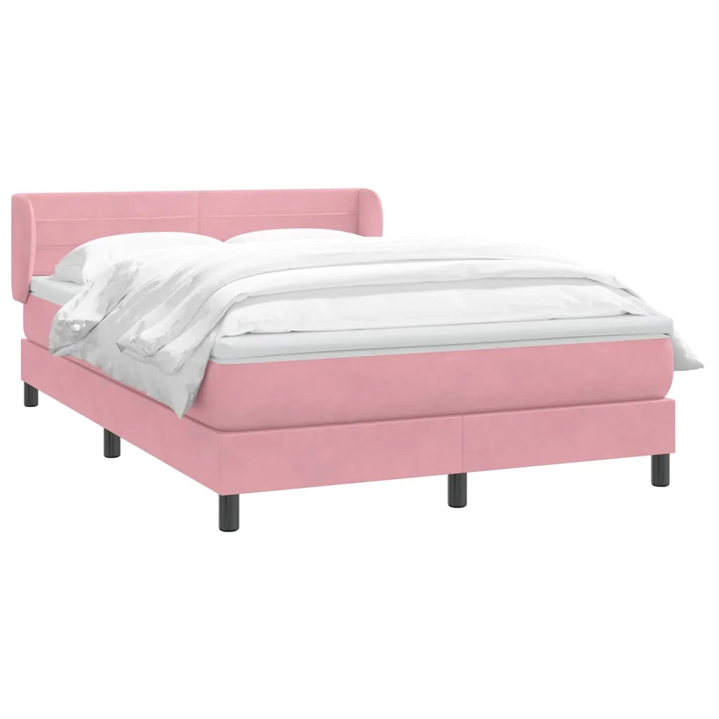 Giroletto a Molle con Materasso Rosa 160x220 cm in Velluto 3317660