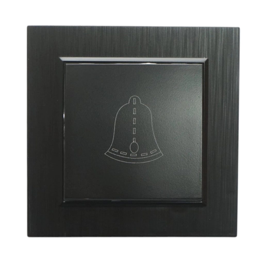 Pulsante campanello da incasso nero 220V, 10AX, ABS 80x80mm