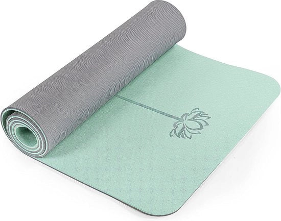 Mat di yoga antiscivolo con cinturino per allenamento e yoga con misure 183 cm x 61 cm x 0,6/0,8 cm