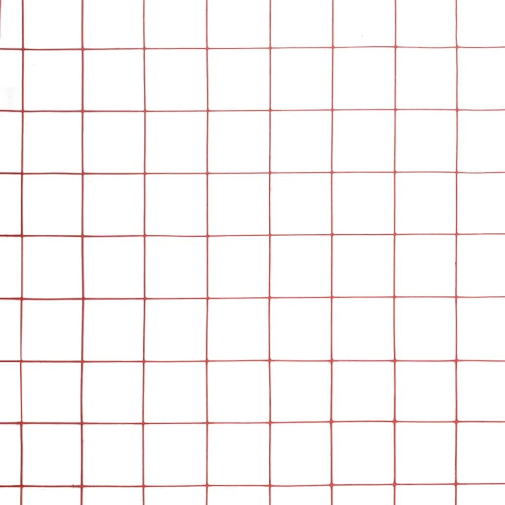 Recinzione in Rete per Pollaio in Acciaio e PVC 25x1 m Rossa 143664