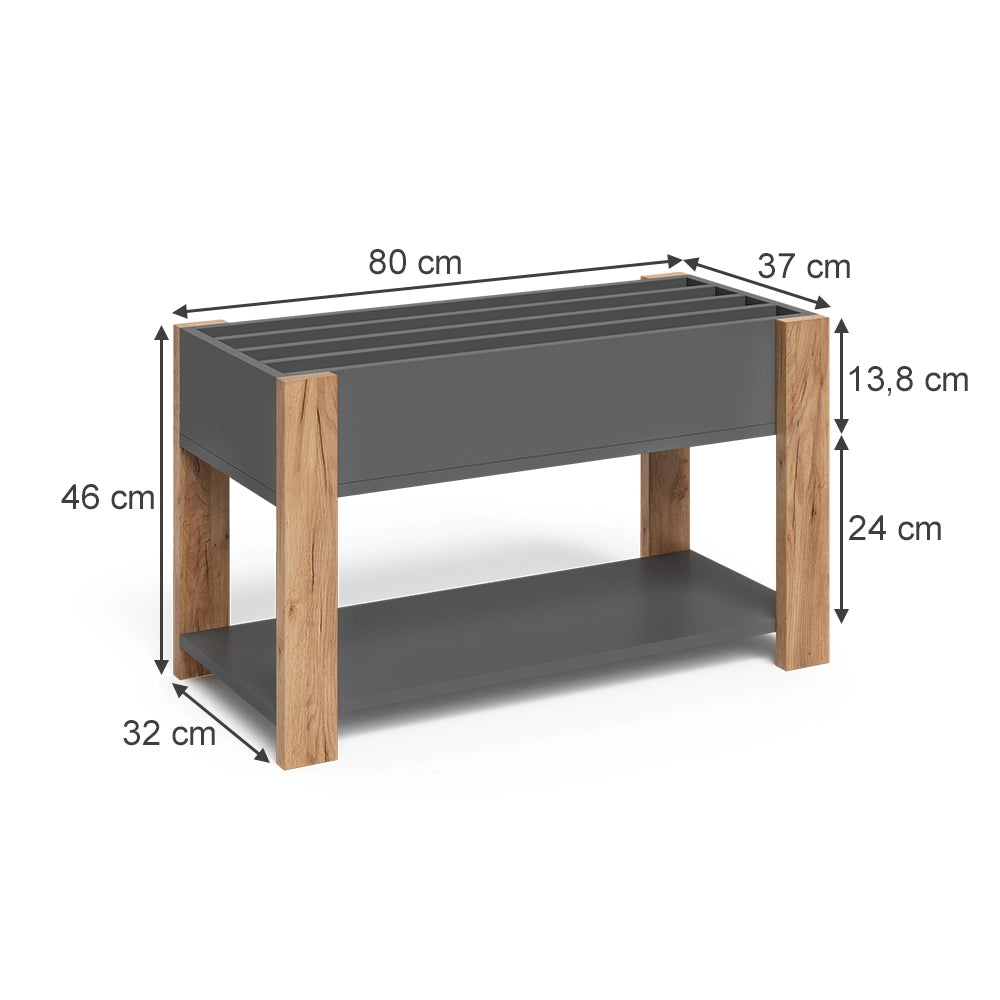 Vitalispa Scaffale per bambini Grigio/Artisan 80 x 46 cm