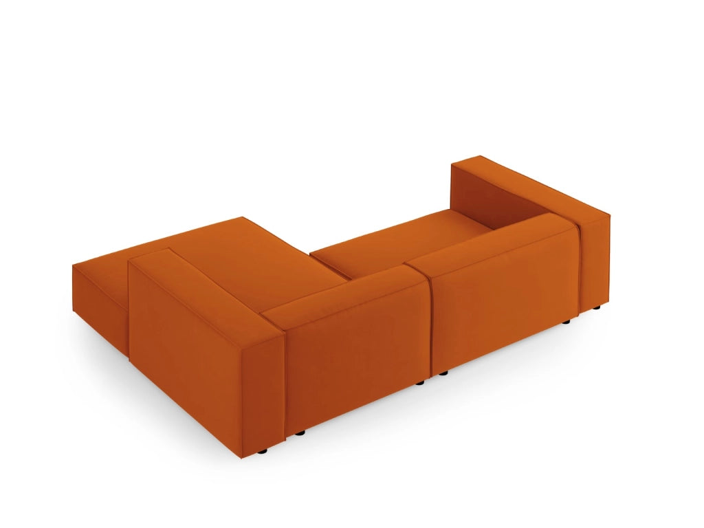 Cosmopolitan Design - Divano angolare destro "Arendal" 3 posti in velluto terracotta 