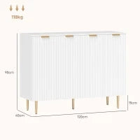 Credenza da cucina con armadi a 2 ante e ripiano regolabile 120 x 40 x 90 cm, Bianco