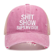 SUPERVISORE DI MERDA Cappellino da baseball con foro per il foro Cappellino da cowboy rosa