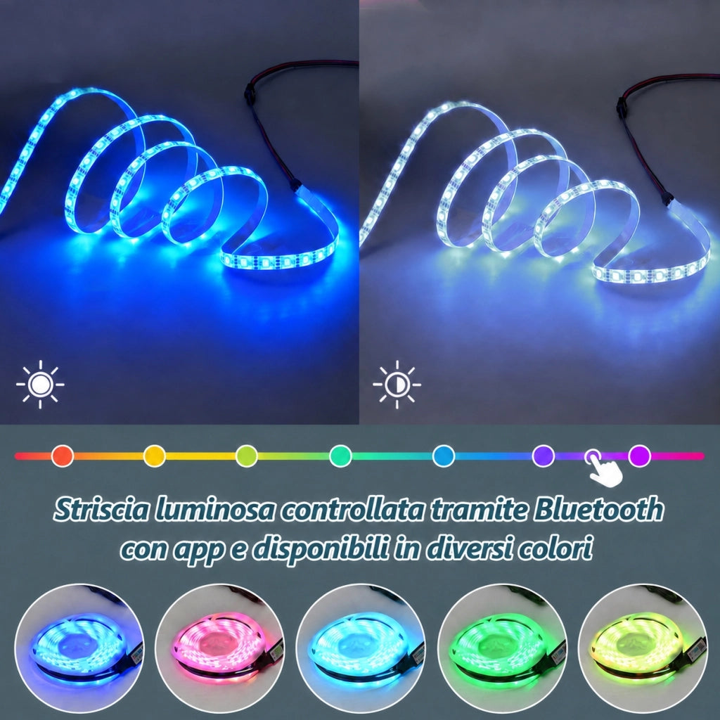 Letto imbottito 180x200 con contenitore idraulico e LED RGB; velluto grigio