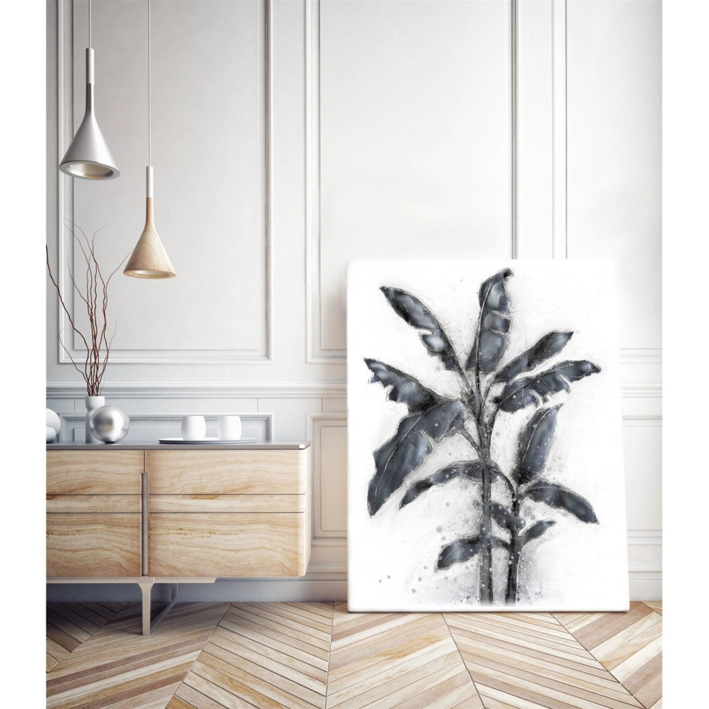 Quadro in alluminio Palme II dipinto a mano 80x100 cm