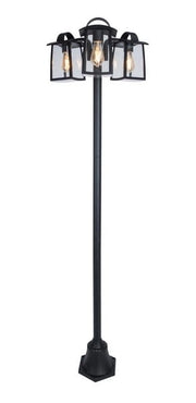 Lampione da giardino Kelsey nero Lutec 3xE27 IP44 191cm