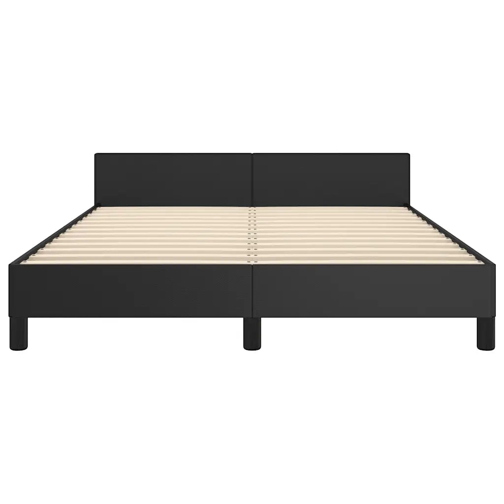 Giroletto con Testiera senza Materasso-Struttura Letto Nero 140x190 cm