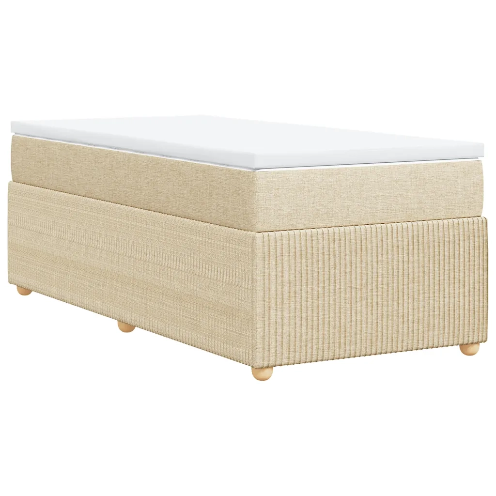 Giroletto a Molle con Materasso Crema 90x190 cm in Tessuto