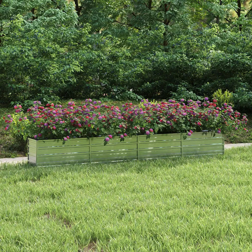 Fioriere | Cassetta per fiori | Letto Rialzato Giardino 320x40x45 cm in Acciaio Zincato Argento