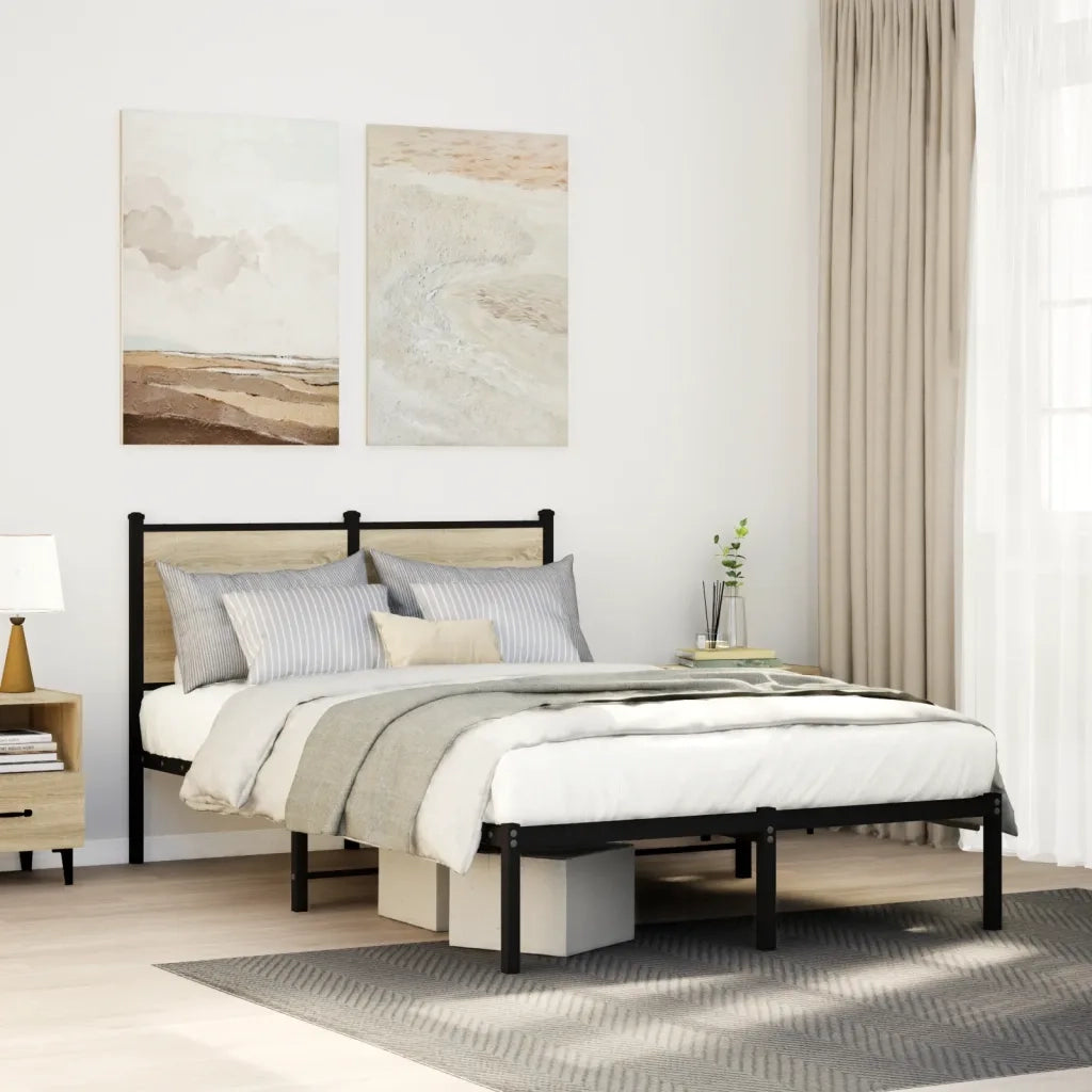 Giroletto senza Materaso in Metallo Rovere Sonoma 120x200 cm 4007714