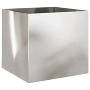 Fioriera/aiuola in acciaio inox argentato per piante fiori e patio/giardino 49 x 47 x 46 cm argento 02_0038071