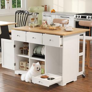 Carrello cucina mobile - Xylo - 120x70x90cm bianco spazio pets