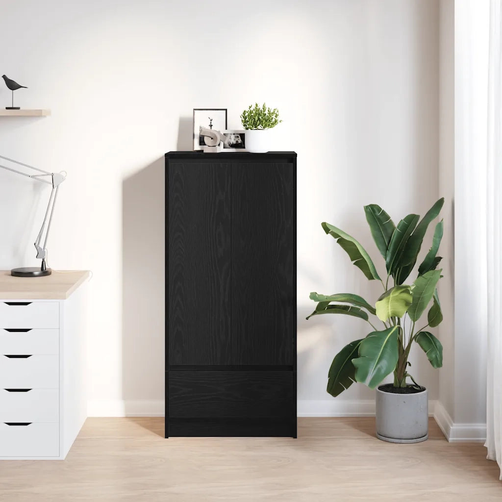 Armadio con Cassetto Rovere Nero 55,5x34x119,5 cm in Truciolato CFW4042516
