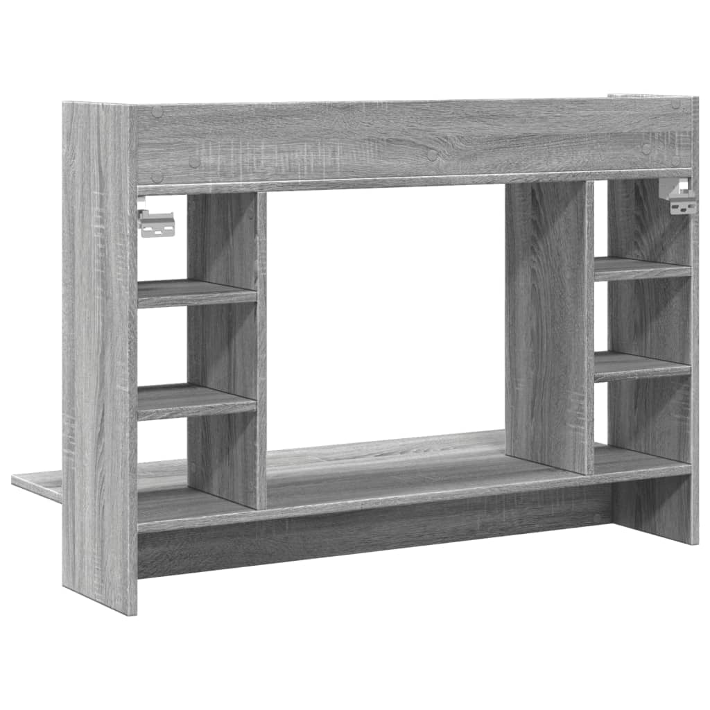 Scrivania per computer/postazione di lavoro/unità studio a parete Sonoma 105 x 48 x 75 cm legno ingegnerizzato grigio 02_0023881