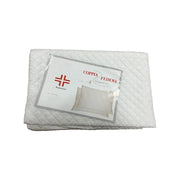 Trade Shop - Coppia Copricuscino Trapuntato Federe Cotone Sanitario Traspirante Cerniera Zip -