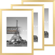 Set di cornici fotografiche premium A3, 3 pezzi, oro, 297 x 42 cm, orizzontale/verticale, per puzzle, poster, diplomi - Standaard