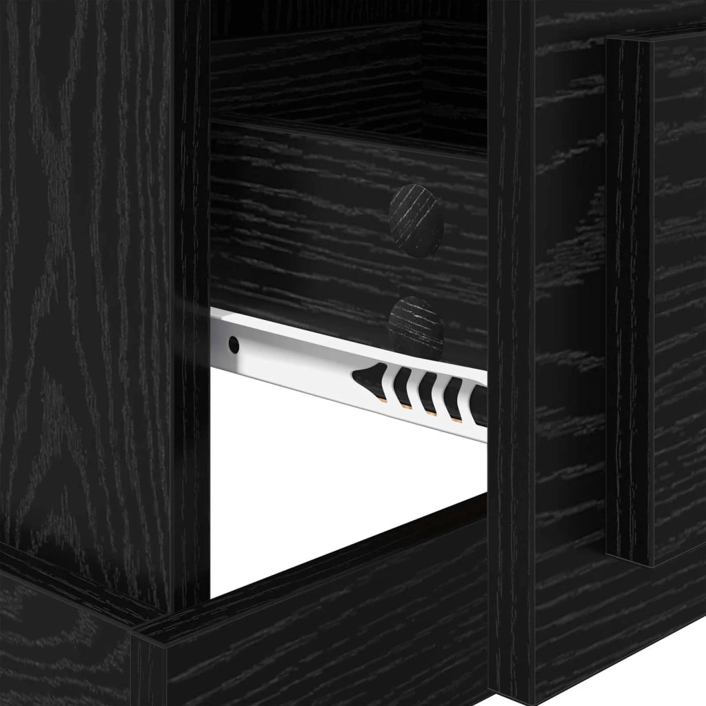 Armadio da Notte con cassetto Rovere Nero 39 x 39 x 67,5 cm