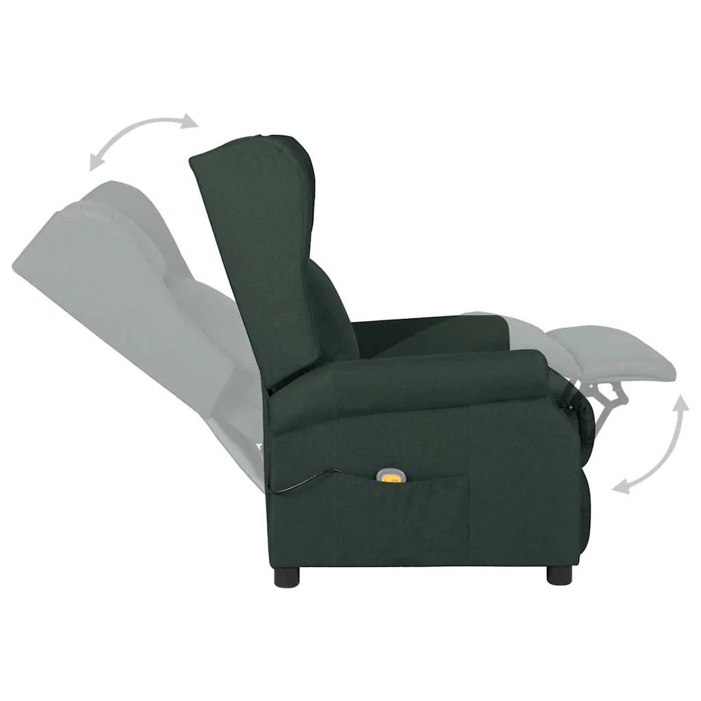 Divano Sedia-Poltrona Massaggiante Verde Scuro in Tessuto 397476