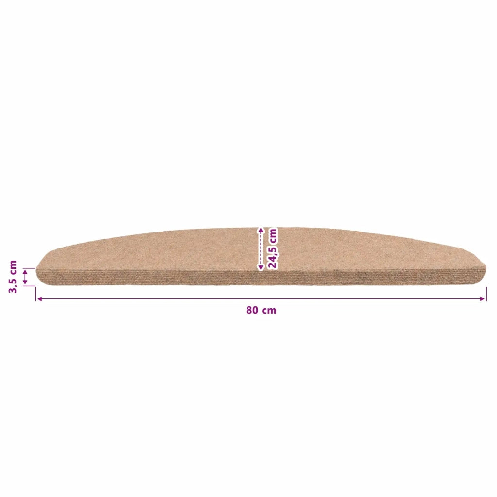 Tappetini per scale autoadesivi 15 pcs Beige 80 x 28 x 3,5 cm 42040593
