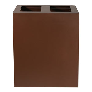 Pattumiera per Raccolta Differenziata 2 Scomparti Capacità 120 lt 60x30x80 cm in Acciaio Corten