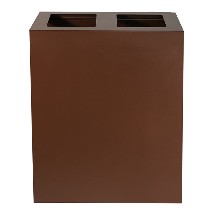 Pattumiera per Raccolta Differenziata 2 Scomparti Capacità 120 lt 60x30x80 cm in Acciaio Corten