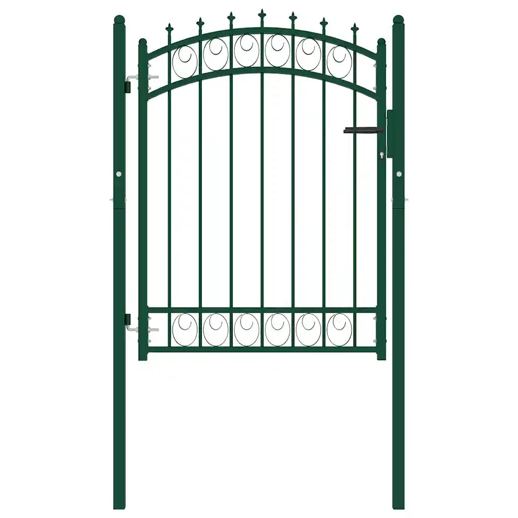 Cancello per recinzione Emmen con punte in acciaio 103x109,5 cm verde 146374