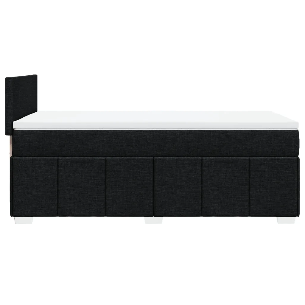 Giroletto a Molle con Materasso Nero 90x190 cm in Tessuto