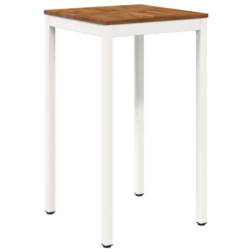 Tavolo Bar da Giardino Naturale e Bianco 60 x 60,5 x 105 cm 901332