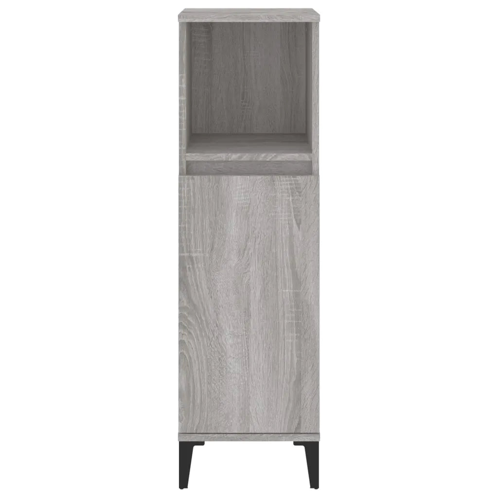 Armadietto Bagno Grigio Sonoma 30x30x100cm in Legno Multistrato 819818