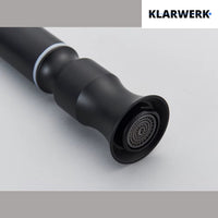 JANA | Rubinetto da cucina estraibile vintage in acciaio inossidabile nero antico | miscelatore arco alto |alta pressione ruotabile a 360° 2 attacchi