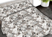 Completo Lenzuola Letto In 100% Cotone Made In Italy Disegni Assortiti C.N - 1 Piazza - Soffice Grigio