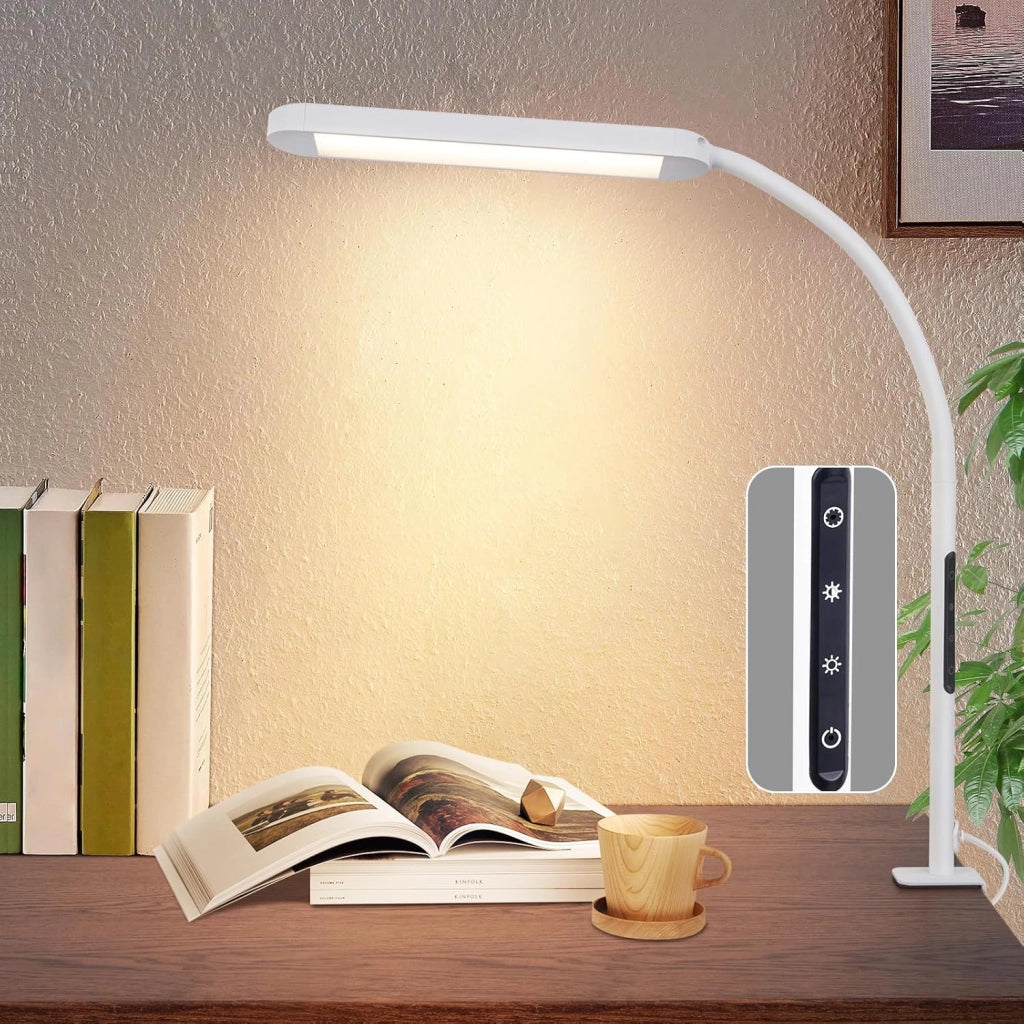 ZMH Lampada da tavolo LED 11W dimmerabile a clip con spina per soggiorno ufficio