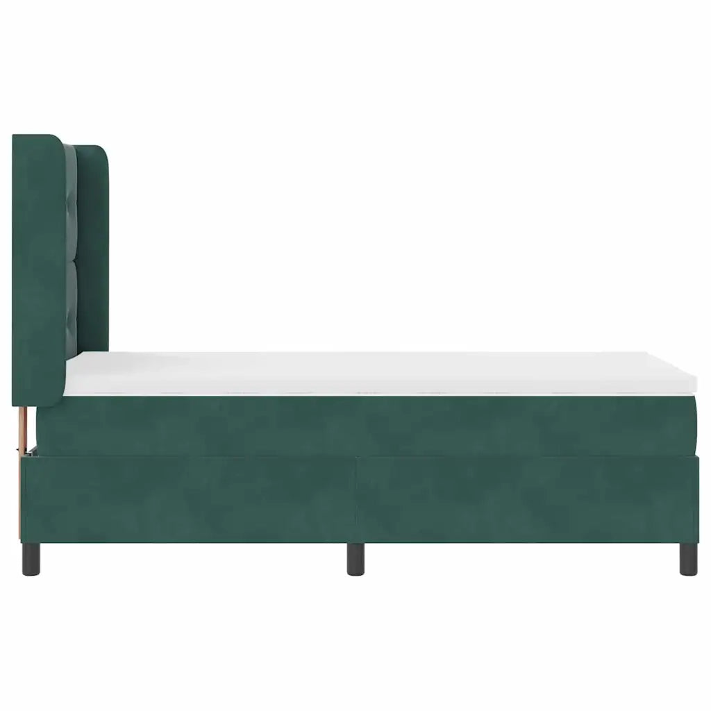 Letto a molle con materasso Verde Scuro 100 x 200 cm Velluto 3341999