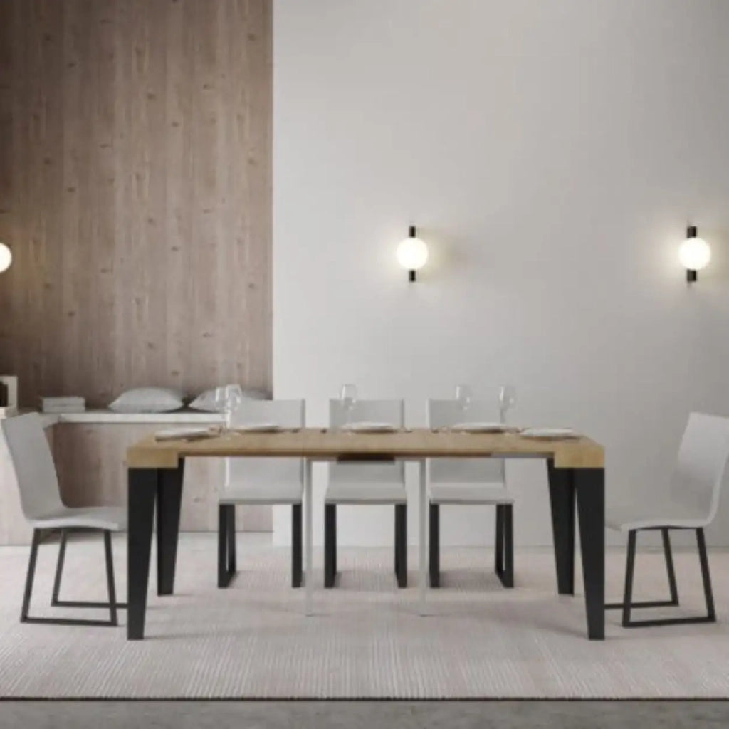 Consolle allungabile 90x40/300 cm Flame quercia natura gambe antracite