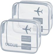Set di 2 toilettas trasparenti, toilettas in PVC (impermeabili), accessori di viaggio, borse da bagno per uomini, donne, bambini e famiglie (grigio)