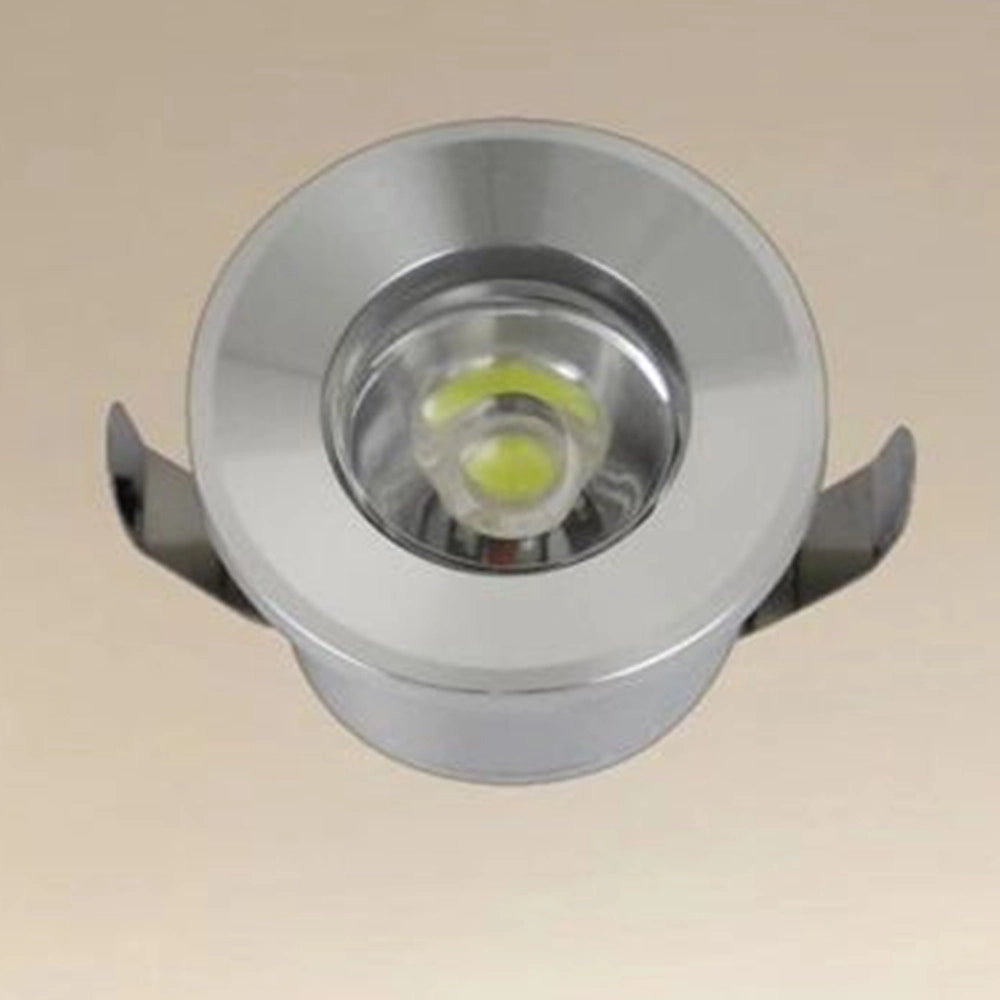 Trade Shop - Faretto 1w Led Incasso A Soffitto Ip20 Argento Mini Spot Segnapassi Luce Fredda 00243         