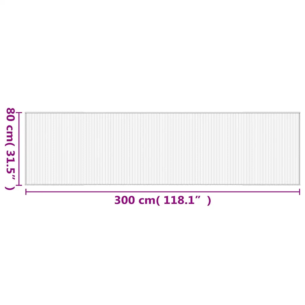 Tappeto Rettangolare Natura Chiaro 80x300 cm in BambÃ¹
