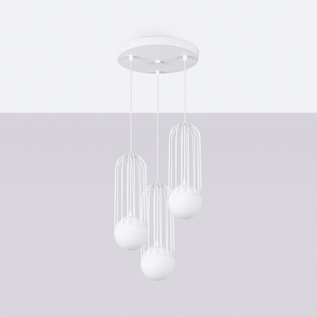 Lampada a sospensione BRINA 3P bianco