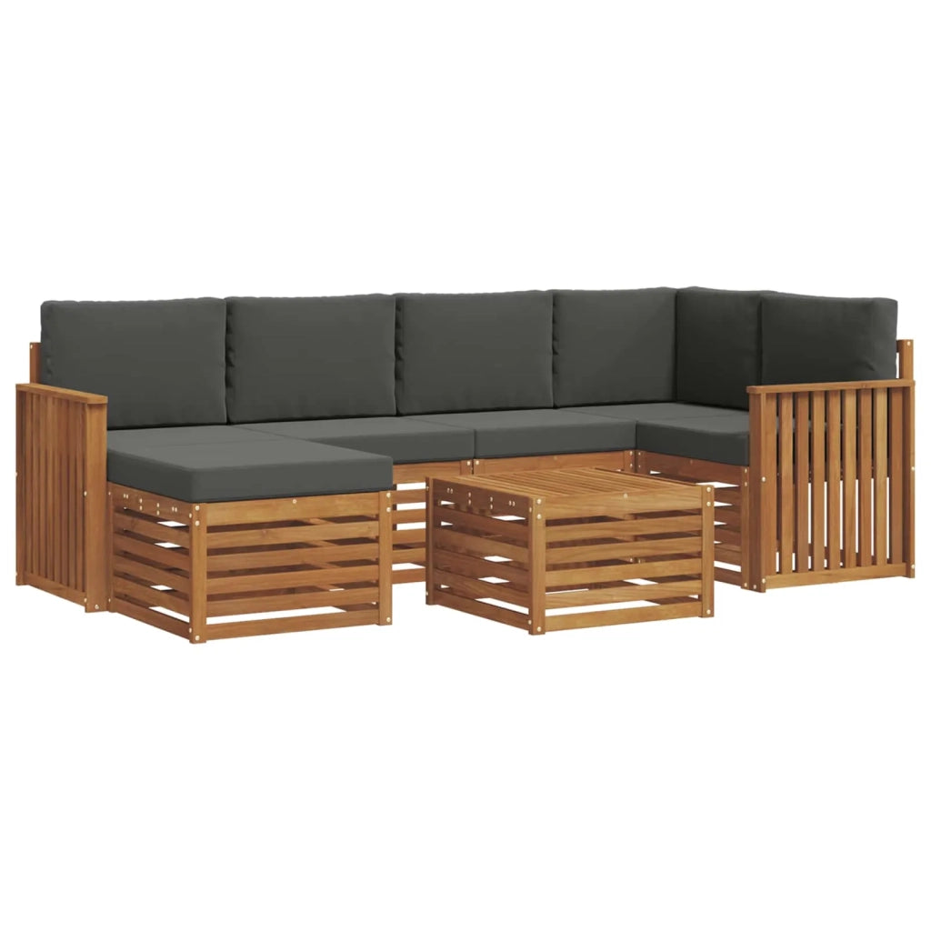 Set divano sezionale con cuscino 7 pcs Naturale e Antracite