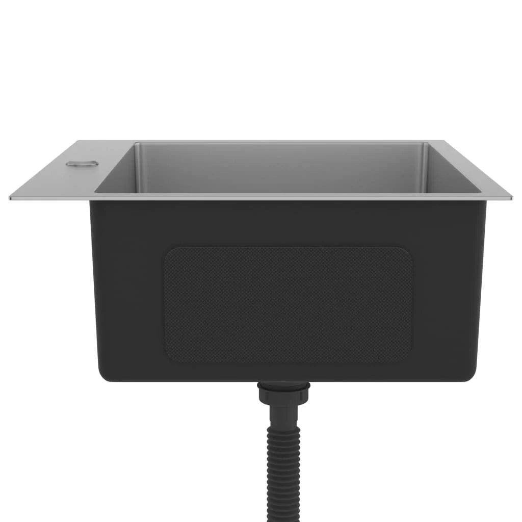 Lavello da cucina fatto a mano 53 x 50 cm acciaio inox argento 02_0002459